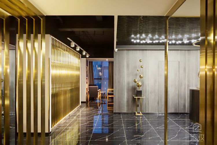 酒店前臺大廳LG木紋膜貼膜案例展示-PVC木紋膜