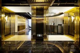 酒店前臺(tái)大廳LG木紋膜貼膜案例展示-PVC木紋膜