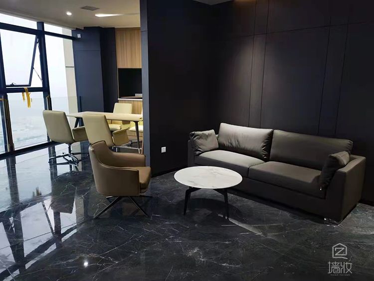 中式風辦公室使用木紋膜效果展示-PVC裝飾貼膜