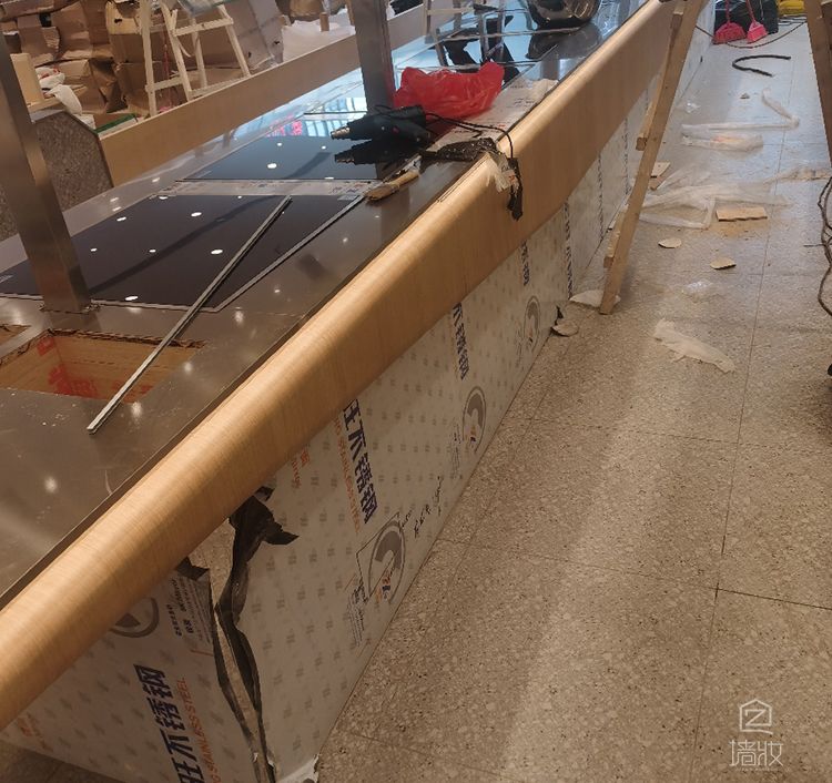 連鎖快餐店lg木紋膜翻新改色-PVC木紋膜